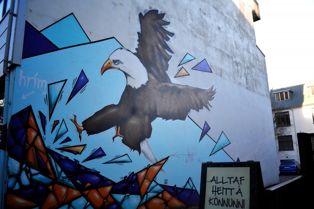 Reykjavik eagle street art