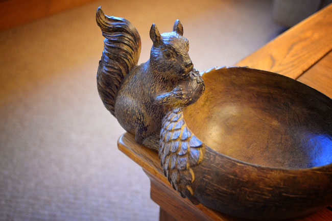 Squirrel carving