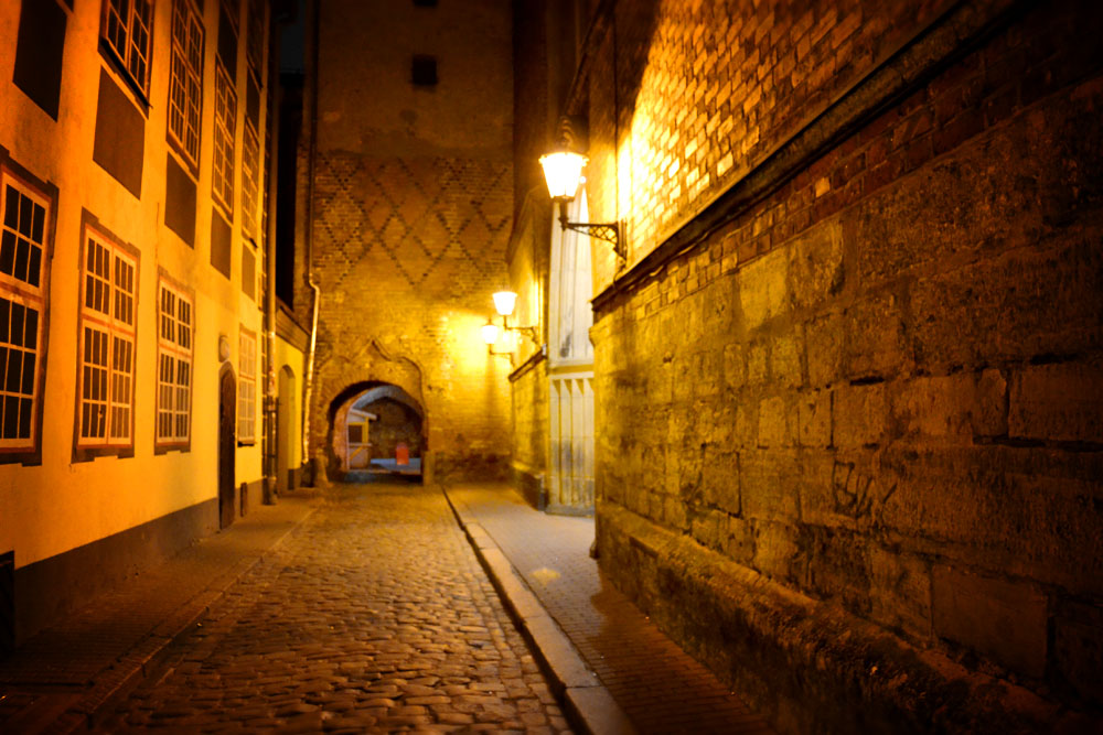 Riga Old Town at night