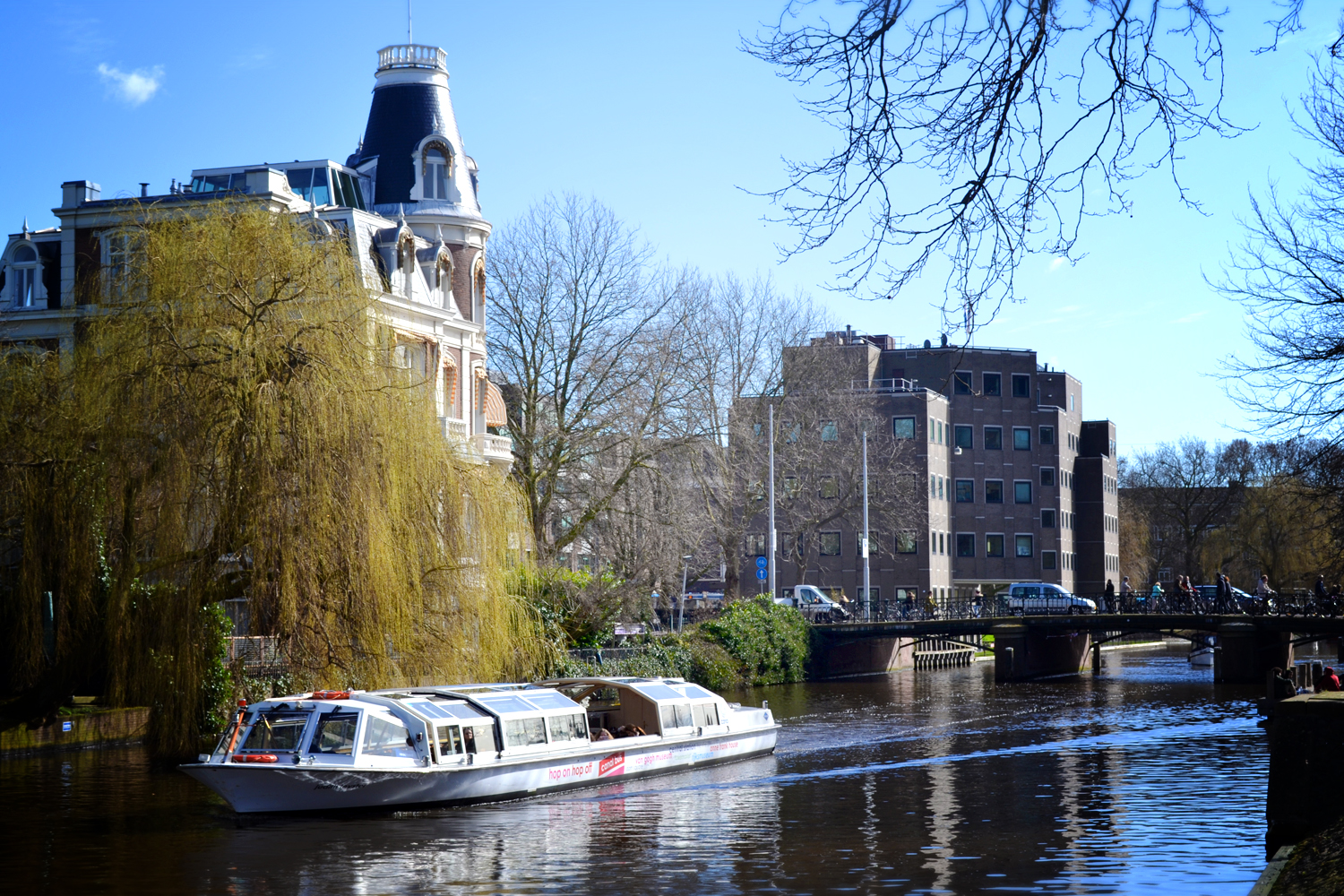 Boat on the Amsterdam canal