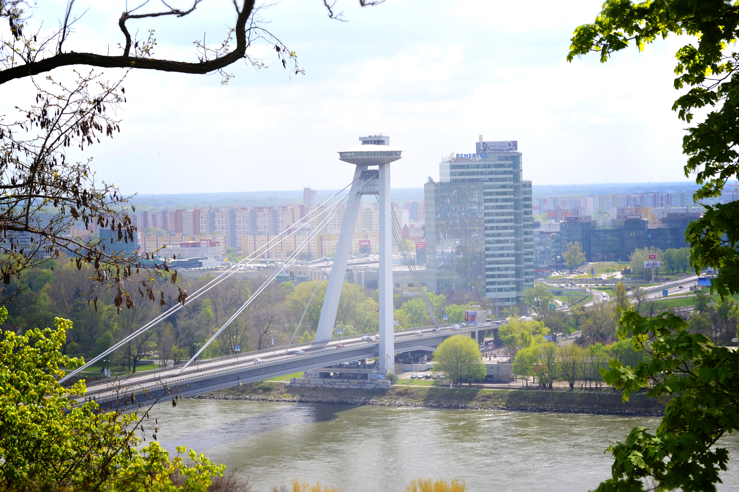 View of UFO Bridge Bratislava