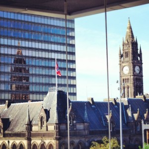 Middlesbrough Town Hall reflected