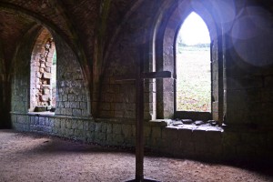 Inside Fountains Abbey cellarium