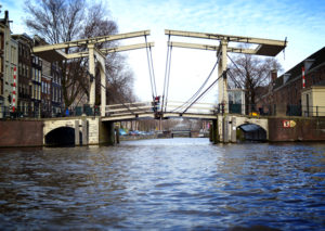 Amsterdam raised bridge