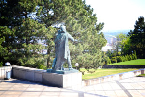 Statue at the Slavin Memorial