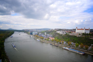 Danube river view UFO Bratislava